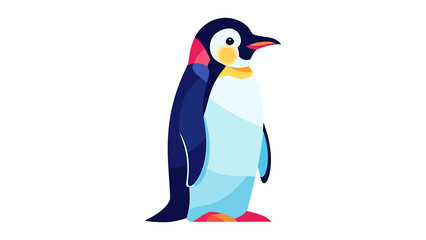 Naklejka premium Colorful penguin illustration vector design of a cute antarctic bird isolated on white background