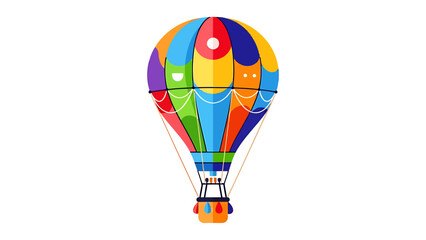 Fototapeta premium Colorful hot air balloon illustration vibrant vector graphic for travel and adventure themes isolated on a clean white background