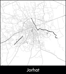 Jorhat city map, India - Topographic vector map poster