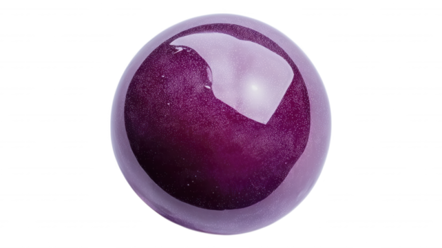 A single purple sphere with a shiny surface on black background
