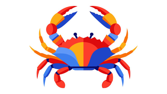 Colorful crab illustration flat vector design perfect for summer themes and seafood restaurant menus