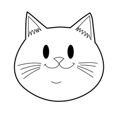  Cute Cat Face – Minimal Line Art Illustration