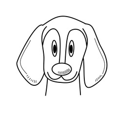 Beagle Dog Face – Simple Line Art Illustration