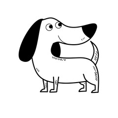 Dachshund Dog – Funny Minimal Line Art Illustration