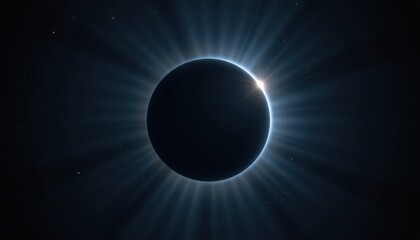 Obraz premium Earth's shadow creeps onto the moon's surface, initiating a lunar eclipse. A subtle darkening begins at the edge, a celestial dance of light and shadow, penumbra, cosmos, universe