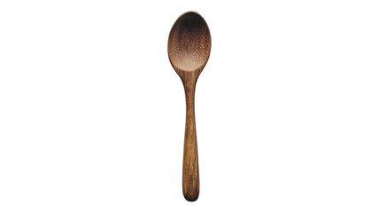 A single wooden spoon isolated on a black background view