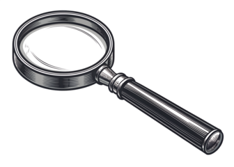 Black Magnifying Glass Icon: Search Zoom Lens Symbol