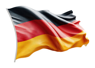 Naklejka premium Germany flag waving symbol of nation digital aerial isolated on transparent background