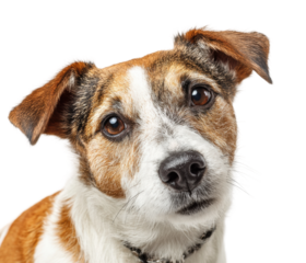 Playful dog portrait animal isolated on transparent background