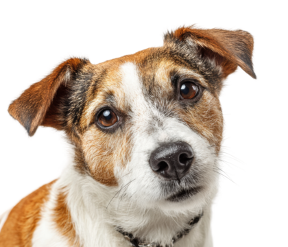 Playful dog portrait animal isolated on transparent background
