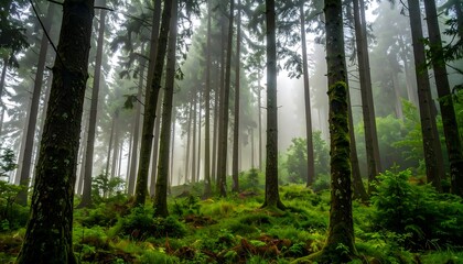 Obraz premium Misty forest scene (1)