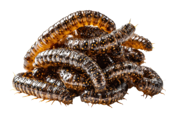 Caterpillar gathering in nature isolated on transparent background