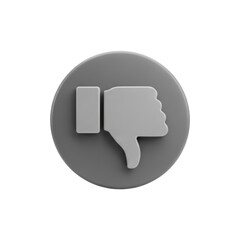 Fototapeta premium Gray Thumbs Down Icon on Black Background icon 2025-2026 transparent isolated on white background png 4k full hd download