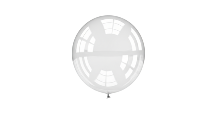 Translucent balloon floats against a solid showcasing reflective surface details.