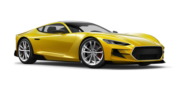 Yellow sport coupe car