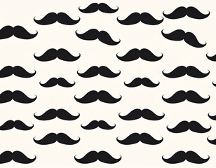 Black gentleman mustaches repeating geometric pattern retro