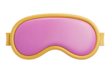 3d illustration icon of eye mask ready for bedtime relaxation and comfort. Isolated on transparent background, png