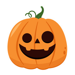 Pumpkin head PNG. Cute and scary Halloween pumpkin. Holidays cartoon character.