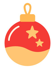 Obraz premium Christmas ball illustration. Red glass bauble