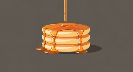 stack of pancakes with syrup pixel art