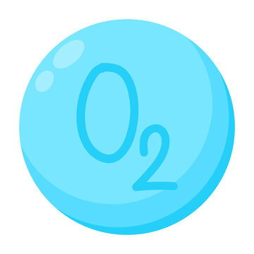 Oxygen vector icon with water drop. O2 or Oxygen on PNG