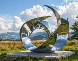 Modern metal sculpture outdoors