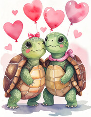 Turtle love song in celebration of Saint Valentine's Day