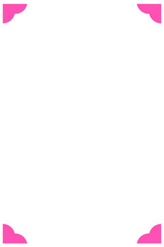 Hot pink corner frame with scalloped cloud decorations. Simple bright border design for invitations, certificates, party announcements, and cheerful greeting card templates. High resolution PNG