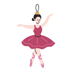 Christmas ballerina toy on a white background.