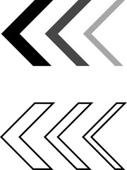 Arrow cursor dynamic fast symbol sign. Dynamic moving arrow representing speed, fast, acceleration vector illustration .