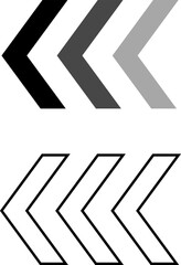 Arrow cursor dynamic fast symbol sign. Dynamic moving arrow representing speed, fast, acceleration vector illustration .