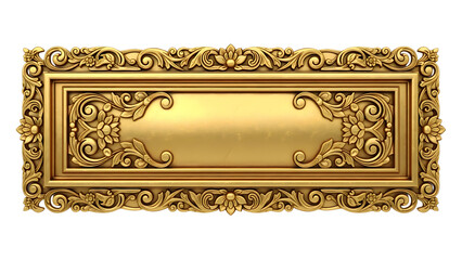 Elegant vintage gold frame with intricate ornamental details and classic baroque design. Ideal for luxury branding, antique artwork display, photo compositions, and interior design visuals.