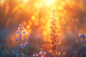 ethereal blend of sunrise light, nature's elements, and morning mist creates a soft radiance that highlights natural beauty and sense of wonder that greets each new day   