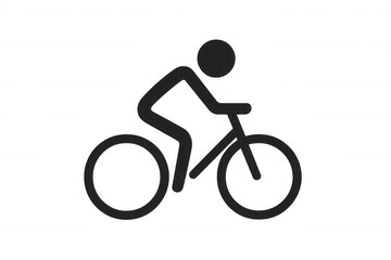 Fototapeta premium Cyclist pictogram riding bicycle, symbolizing sport, transportation, fitness, and active lifestyle on transparent background