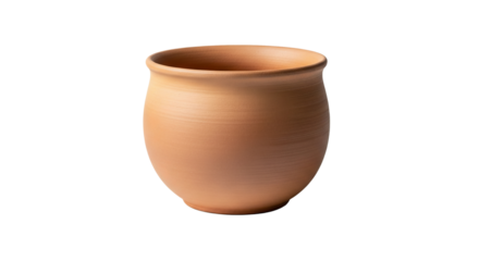 Ceramic pot sits centered against a solid isolated background, illuminated by a soft studio light.