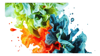 Colorful paint mixing and dissolving in a black background
