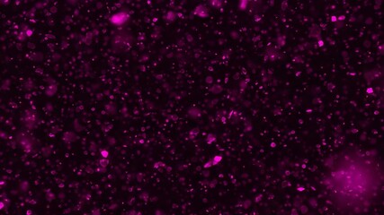 Abstract dark purple background with scattered bright pink glowing particles - Powered by Adobe