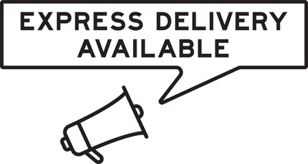 Megaphone icon with speech bubble in word express delivery available on white background