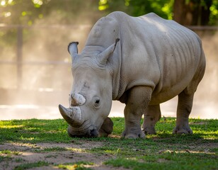 Fototapeta premium rhino in the zoo