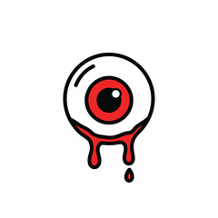 Obraz premium Bloody Eyeball Illustration - Spooky Halloween Graphic Icon