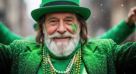 Festive Celebration: Capturing the spirit of celebration, a distinguished gentleman radiates joy and cultural pride as he adorns festive attire. A joyful symbol of the holiday.