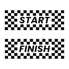 Black and white checkered start line banner for racing or competition events. Perfect for sports, marathon, or race design concepts.