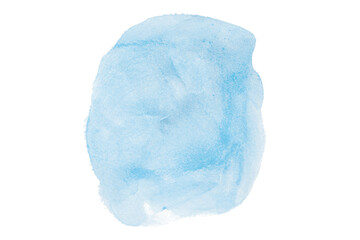 Light blue watercolor brush background on transparent background