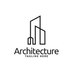 Simple monogram real estate architecture logo icon