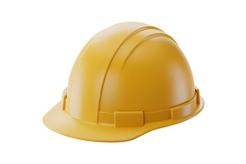 Fototapeta premium 3d illustration icon of single yellow safety helmet. Isolated on transparent background, png