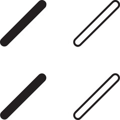 Isolated Black Danda, Stick Rod Staff, Tool Object, Minimal Vector, Modern Minimal, Black Line, Tool Icon, Staff Symbol, Rod Object Design