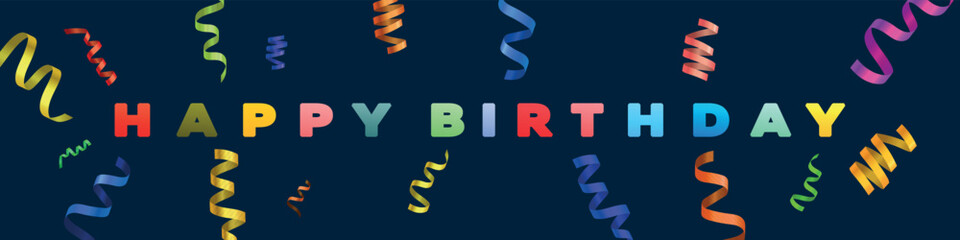 Happy Birthday vector background. Lettering invitation or greeting card. Vector illustration.