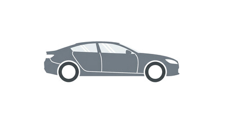 Fototapeta premium Gray sedan car is displayed from side perspective, featuring rounded tires and highlighted windows.