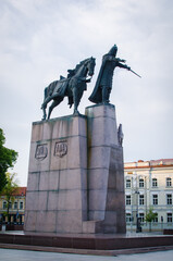 Gediminas monument, Grand Duke of Lithuania, on Cathedral Square, Vilnius