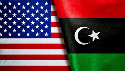 アメリカの国旗とリビアの国旗(USA Flag & Libya flag.)
